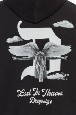 HEAVY OVERSIZE LOST IN HEAVEN HOODIE BLACK
