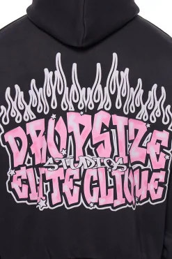 HEAVY OVERSIZE LOUD CLIQUE HOODIE BLACK
