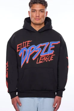 HEAVY OVERSIZE LOUD ELITE HOODIE BLACK