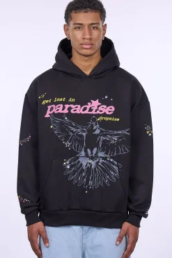 HEAVY OVERSIZE LOUD PARADISE HOODIE BLACK