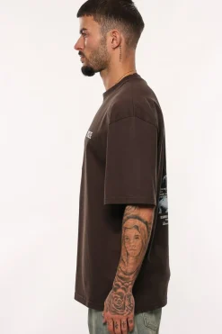 HEAVY OVERSIZE MARBLE PIC T-SHIRT WASHED BLACK