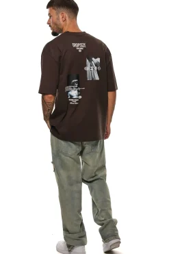 HEAVY OVERSIZE MARBLE PIC T-SHIRT WASHED BLACK