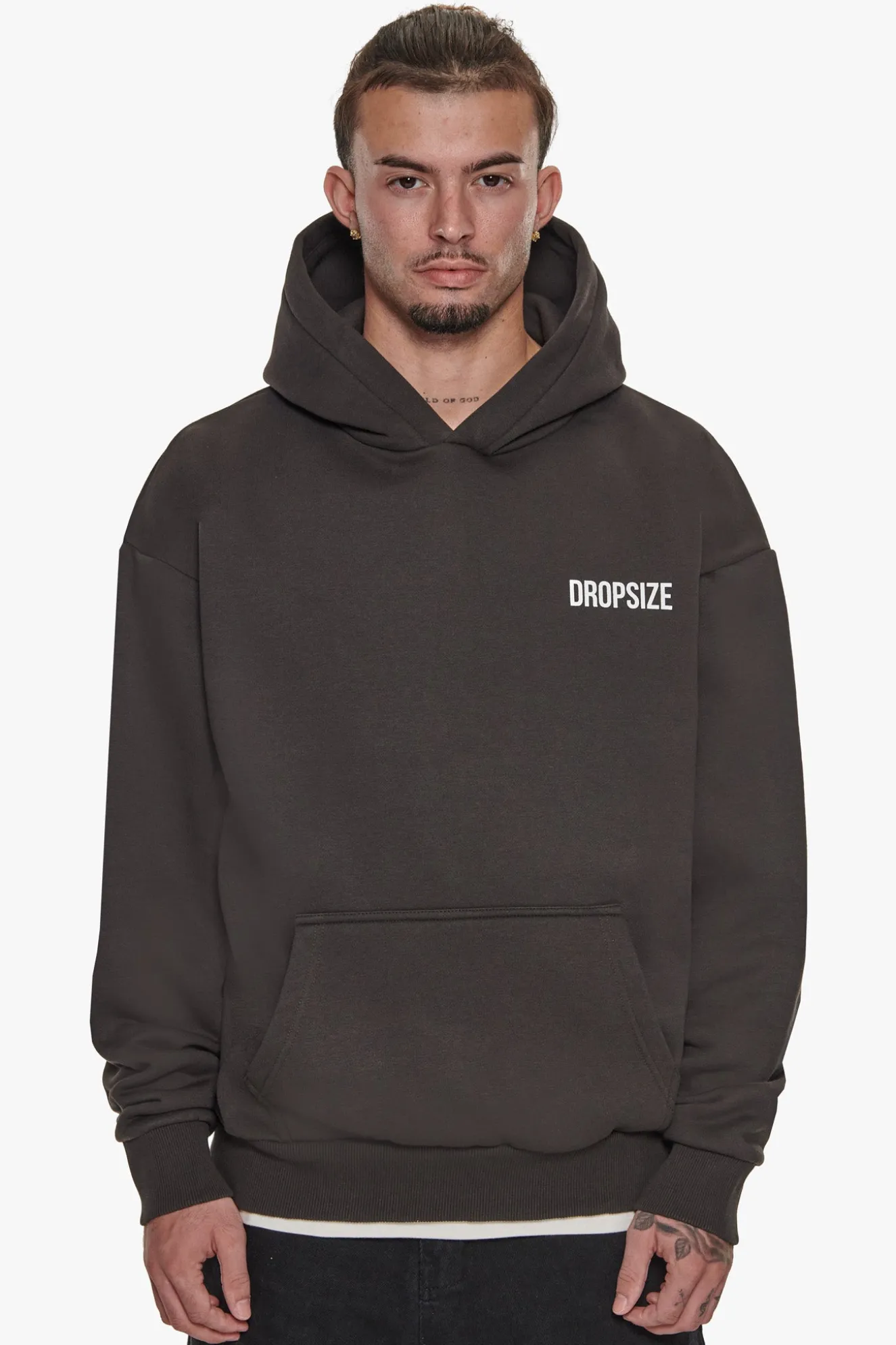 HEAVY OVERSIZE MARBLE WORLDWIDE HOODIE WASHED BLACK