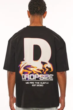 HEAVY OVERSIZE MELTING LOGO T-SHIRT BLACK