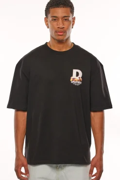 HEAVY OVERSIZE MELTING LOGO T-SHIRT BLACK