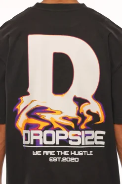 HEAVY OVERSIZE MELTING LOGO T-SHIRT BLACK