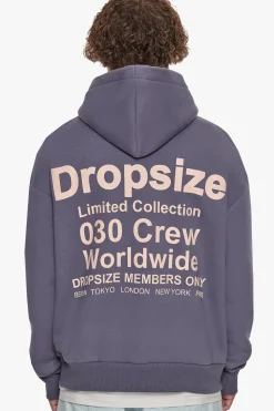 HEAVY OVERSIZE MEMBERS ONLY HOODIE BLUE GRANITE