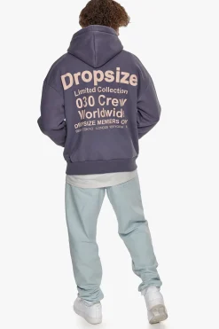 HEAVY OVERSIZE MEMBERS ONLY HOODIE BLUE GRANITE