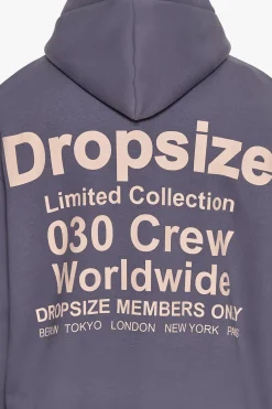 HEAVY OVERSIZE MEMBERS ONLY HOODIE BLUE GRANITE