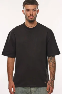 HEAVY OVERSIZE METAL PATCH BASIC T-SHIRT ANTHRACITE