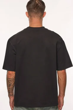 HEAVY OVERSIZE METAL PATCH BASIC T-SHIRT ANTHRACITE