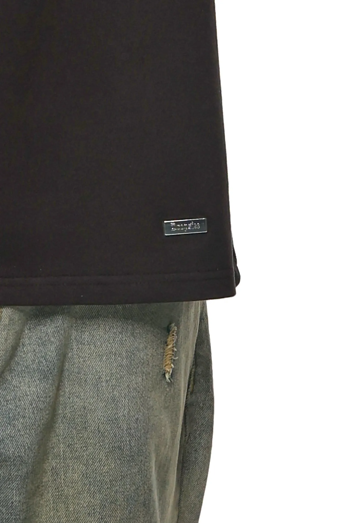 HEAVY OVERSIZE METAL PATCH BASIC T-SHIRT ANTHRACITE