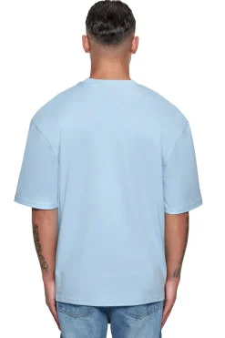 HEAVY OVERSIZE METAL PATCH BASIC T-SHIRT BABY BLUE