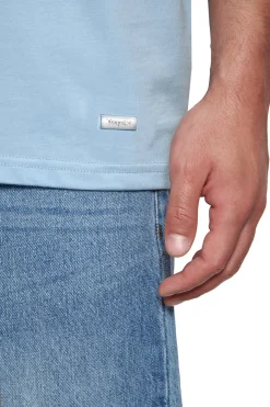 HEAVY OVERSIZE METAL PATCH BASIC T-SHIRT BABY BLUE