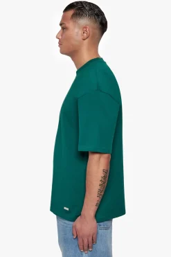 HEAVY OVERSIZE METAL PATCH BASIC T-SHIRT GREEN