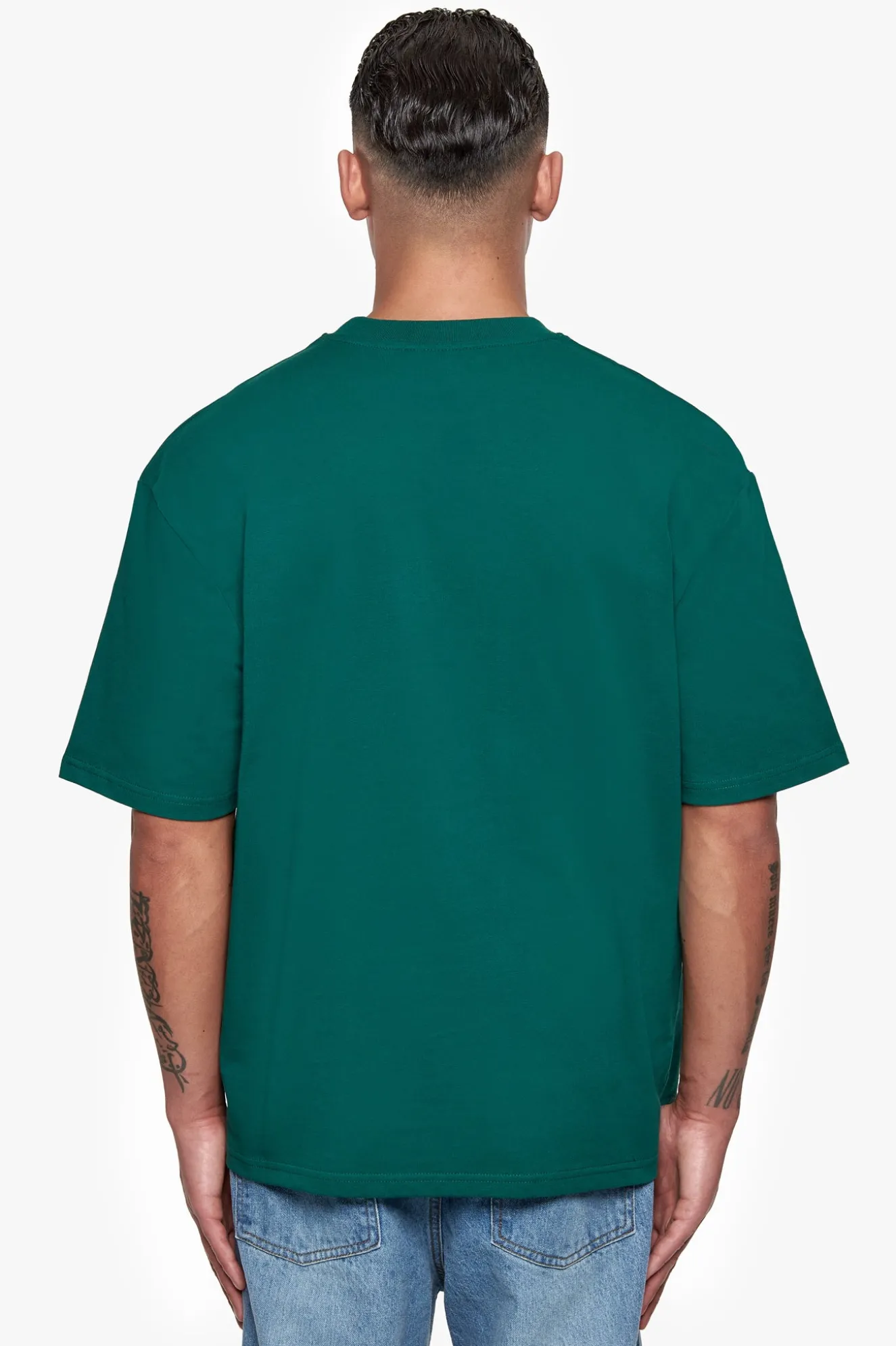 HEAVY OVERSIZE METAL PATCH BASIC T-SHIRT GREEN