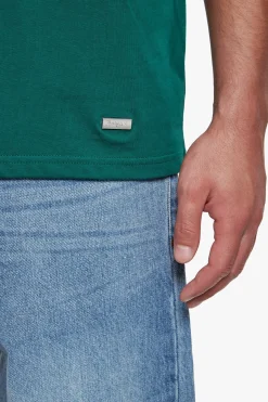 HEAVY OVERSIZE METAL PATCH BASIC T-SHIRT GREEN