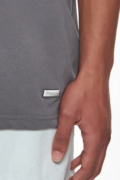 HEAVY OVERSIZE METAL PATCH BASIC T-SHIRT GREY