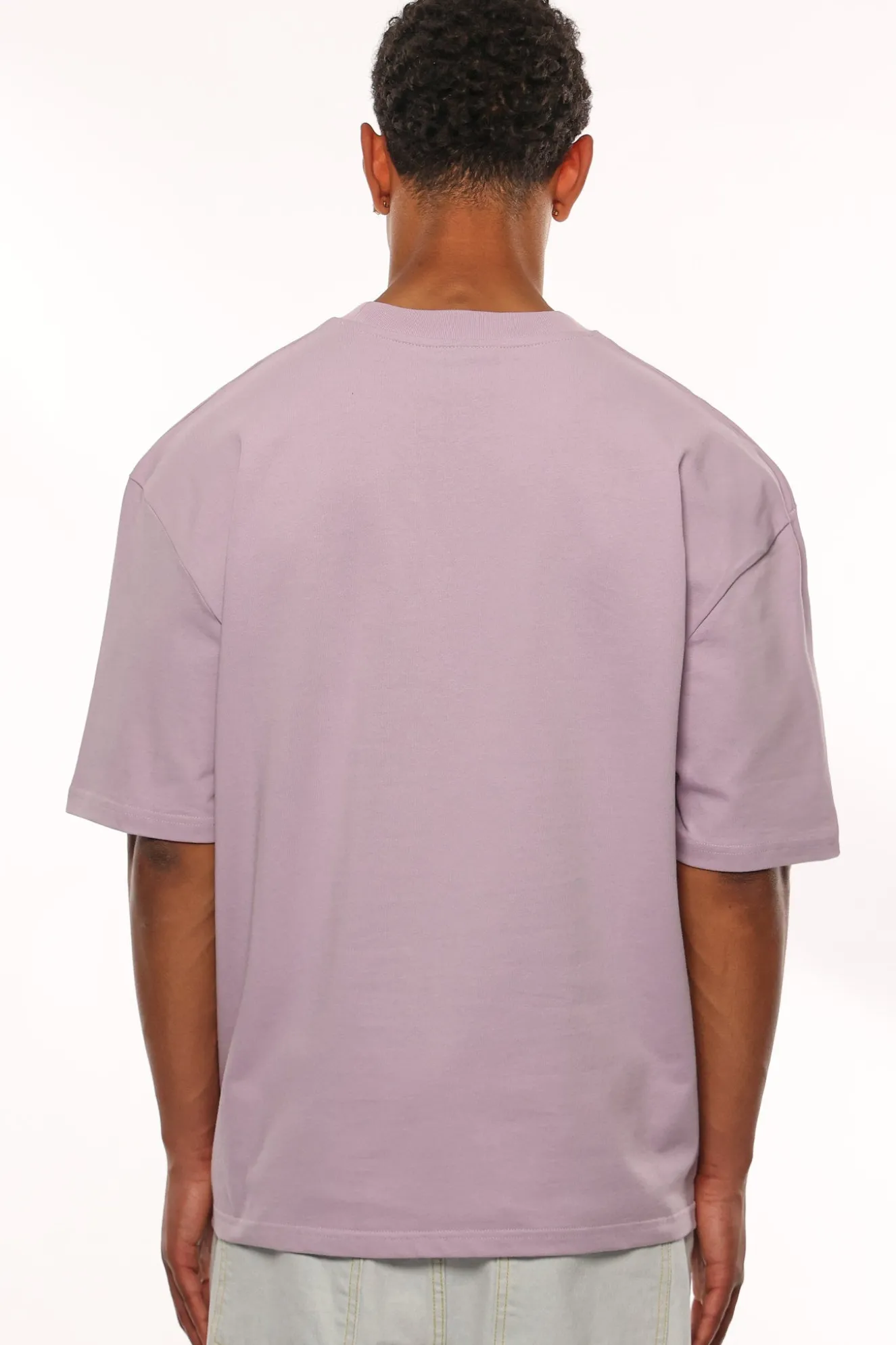 HEAVY OVERSIZE METAL PATCH BASIC T-SHIRT PINK