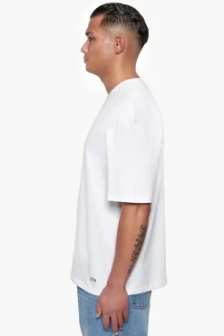 HEAVY OVERSIZE METAL PATCH BASIC T-SHIRT WHITE