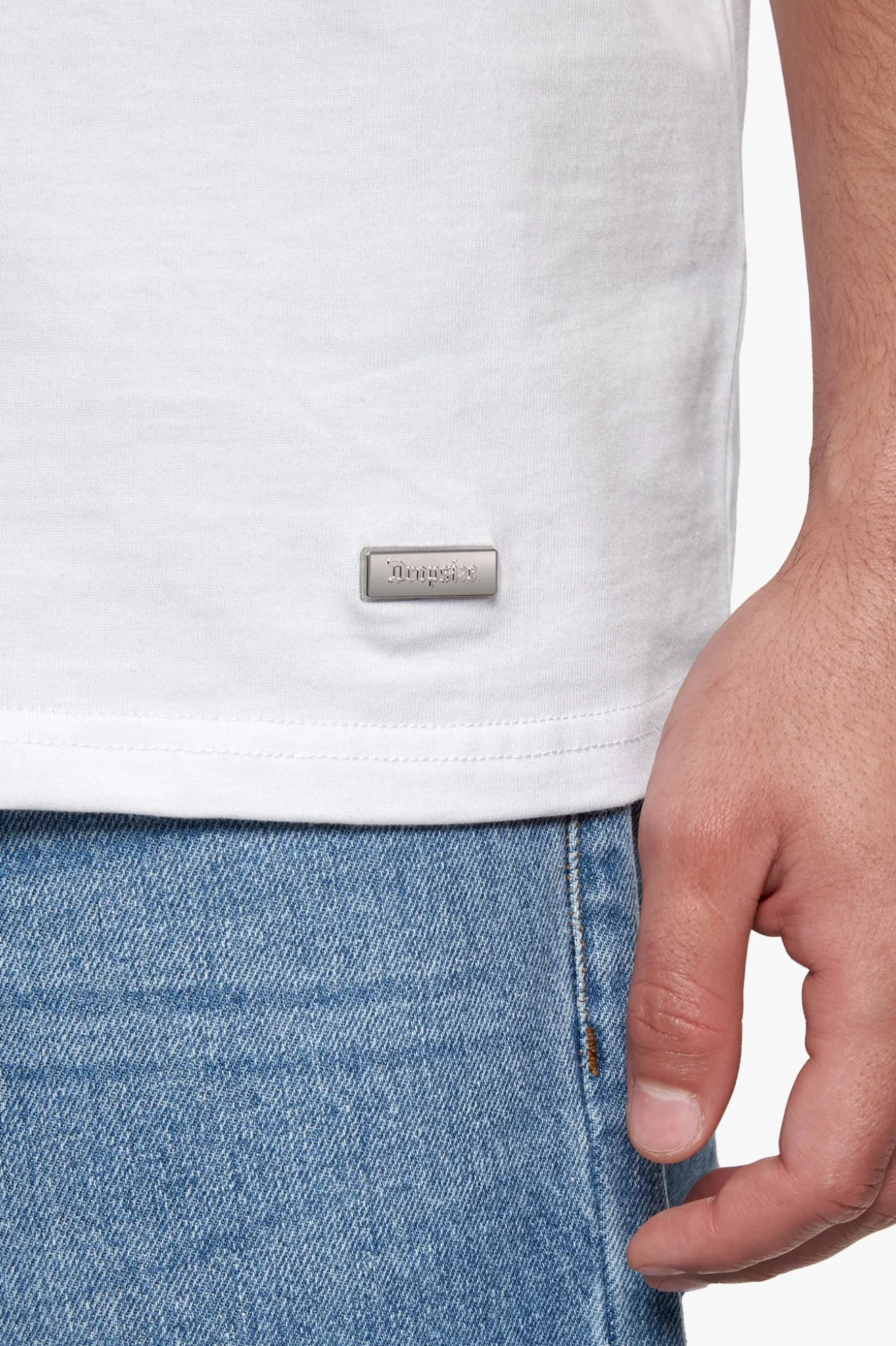 HEAVY OVERSIZE METAL PATCH BASIC T-SHIRT WHITE