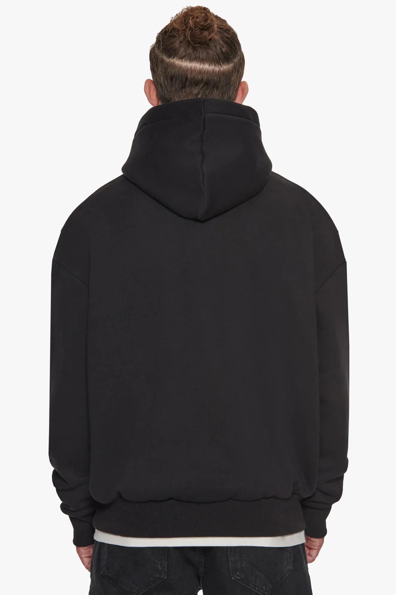 HEAVY OVERSIZE MID HD HOODIE BLACK EMBOSSED