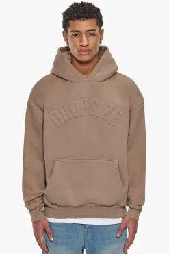 HEAVY OVERSIZE MID HD HOODIE SILVER MINK EMBOSSED