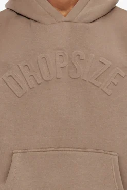 HEAVY OVERSIZE MID HD HOODIE SILVER MINK EMBOSSED