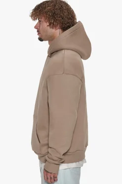 HEAVY OVERSIZE MIDDLE EMBO HOODIE SILVER MINK