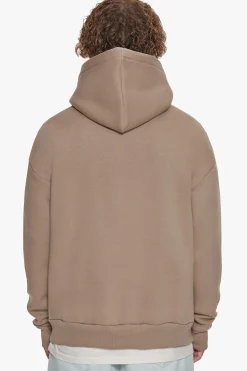 HEAVY OVERSIZE MIDDLE EMBO HOODIE SILVER MINK