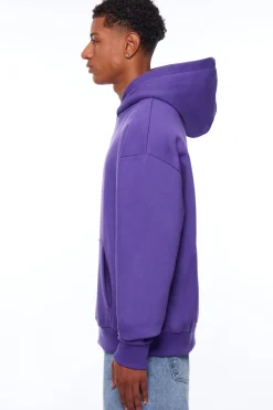 HEAVY OVERSIZE MIDDLE LOGO HOODIE PURPLE