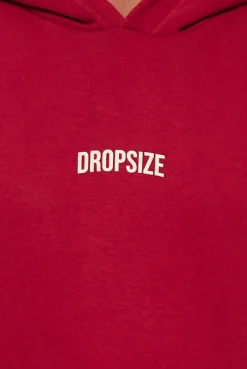 HEAVY OVERSIZE MIDDLE LOGO HOODIE RED