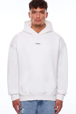 HEAVY OVERSIZE MIDDLE RUBBER PATCH HOODIE CREAM WHITE