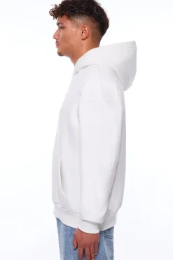 HEAVY OVERSIZE MIDDLE RUBBER PATCH HOODIE CREAM WHITE