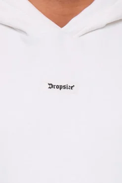 HEAVY OVERSIZE MIDDLE RUBBER PATCH HOODIE CREAM WHITE