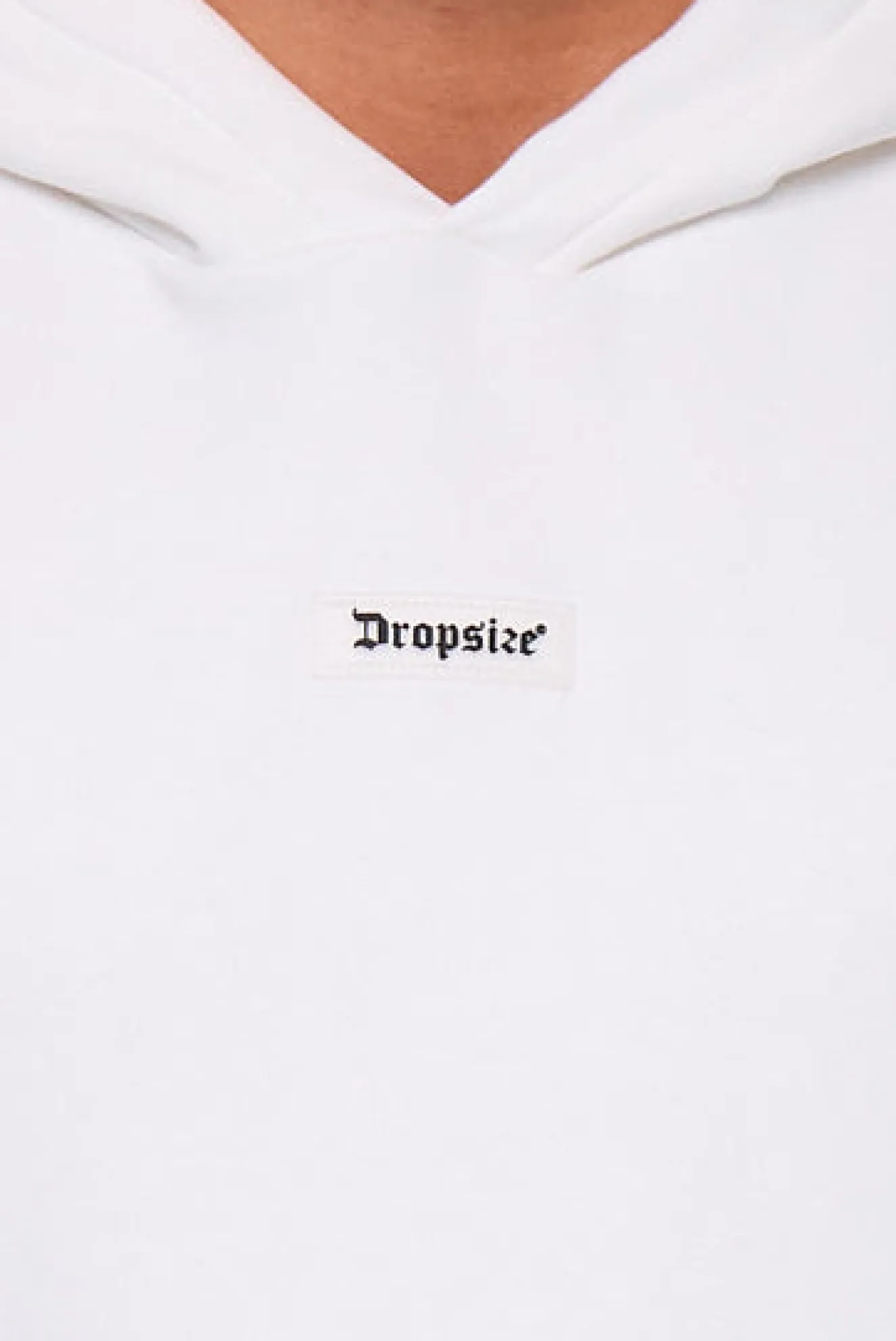 HEAVY OVERSIZE MIDDLE RUBBER PATCH HOODIE CREAM WHITE