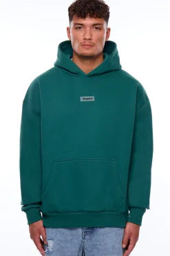 HEAVY OVERSIZE MIDDLE RUBBER PATCH HOODIE GREEN