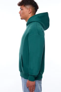 HEAVY OVERSIZE MIDDLE RUBBER PATCH HOODIE GREEN