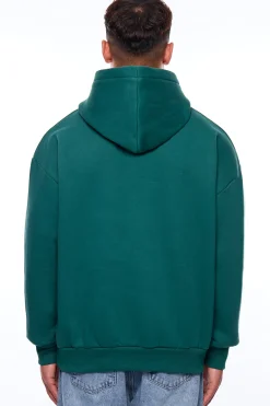 HEAVY OVERSIZE MIDDLE RUBBER PATCH HOODIE GREEN