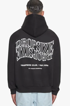 HEAVY OVERSIZE MIRRORED LOGO HOODIE BLACK/WHITE