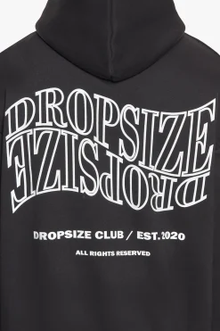 HEAVY OVERSIZE MIRRORED LOGO HOODIE BLACK/WHITE