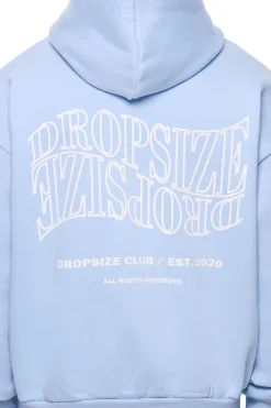 HEAVY OVERSIZE MIRRORED LOGO HOODIE BABY BLUE