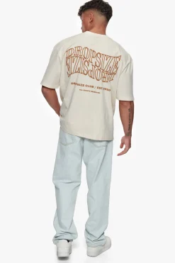 HEAVY OVERSIZE MIRRORED LOGO T-SHIRT COCONUT MILK