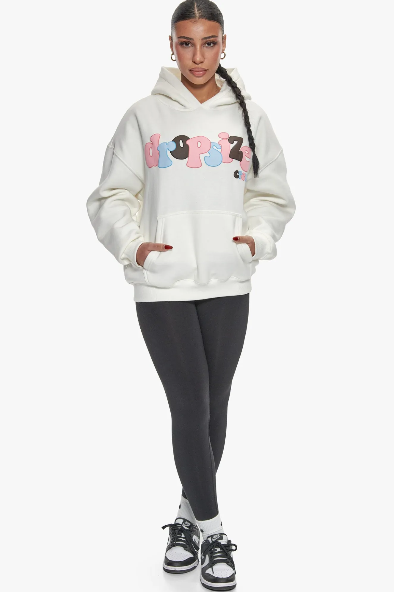 HEAVY OVERSIZE MIXED COLOR BUFFER PRINT CREAM WHITE