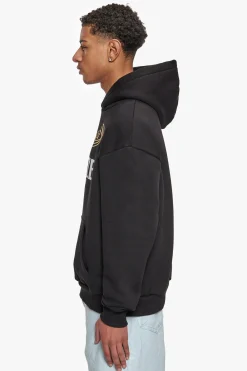 HEAVY OVERSIZE MORE FOCUS HOODIE WASHED BLACK