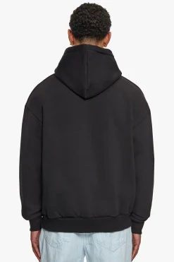 HEAVY OVERSIZE MORE FOCUS HOODIE WASHED BLACK