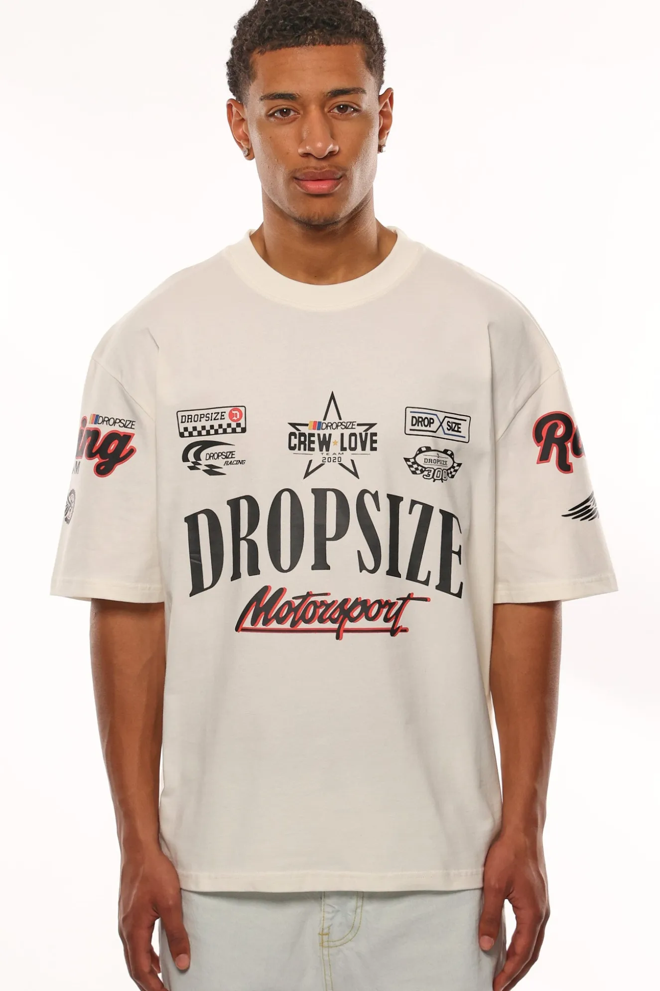 HEAVY OVERSIZE MOTORSPORT T-SHIRT CREAM