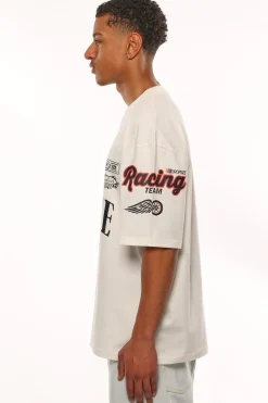 HEAVY OVERSIZE MOTORSPORT T-SHIRT CREAM