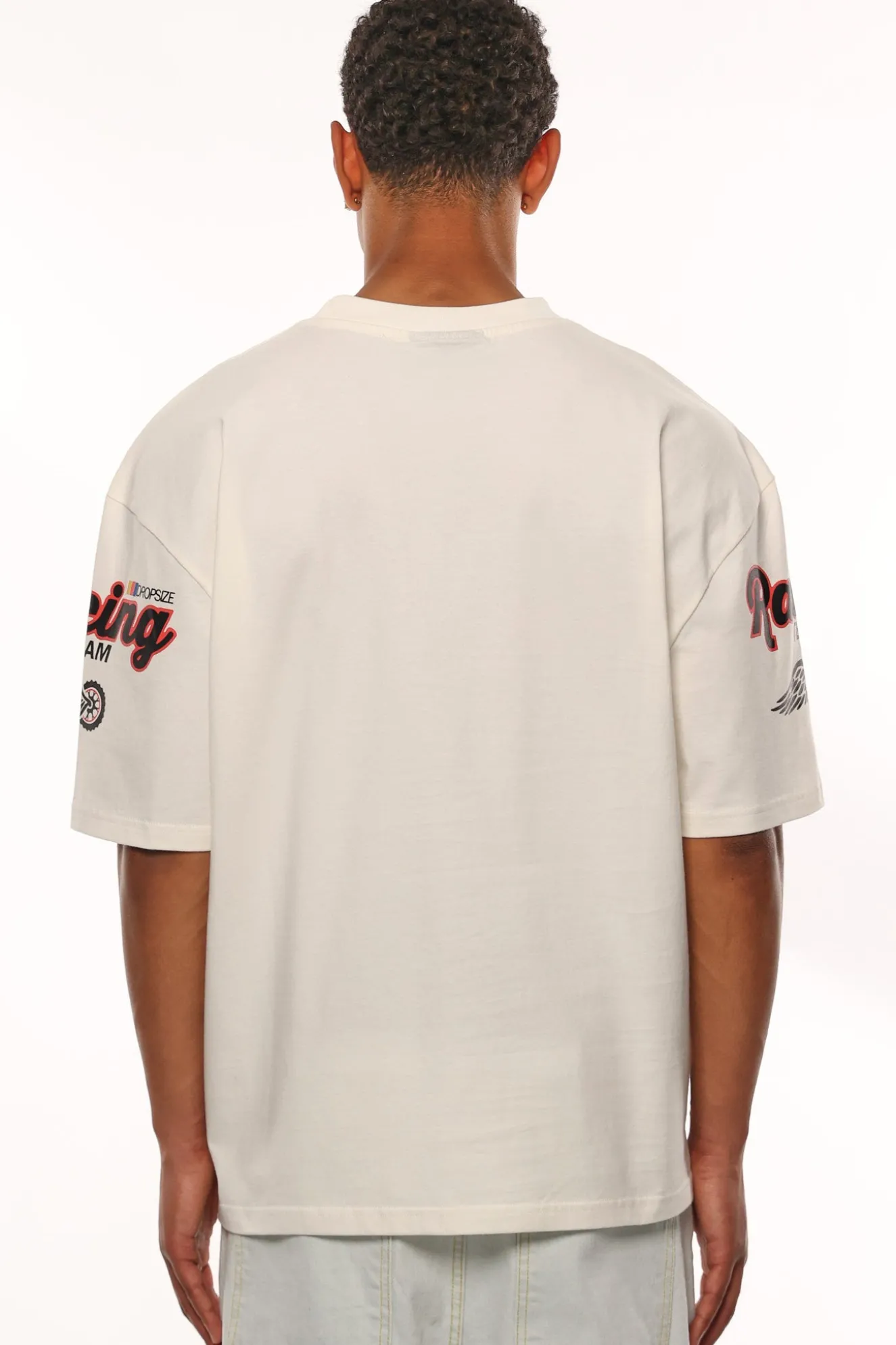 HEAVY OVERSIZE MOTORSPORT T-SHIRT CREAM