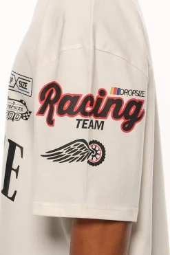 HEAVY OVERSIZE MOTORSPORT T-SHIRT CREAM